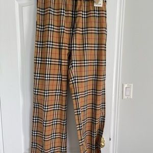 Burberry wide Stripe Vintage Check Stretch Cotton Trousers